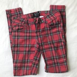 Tartan skinny pants